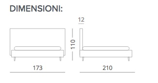 Letto matrimoniale con contenitore, ecopelle color Piuma Tortora scuro
