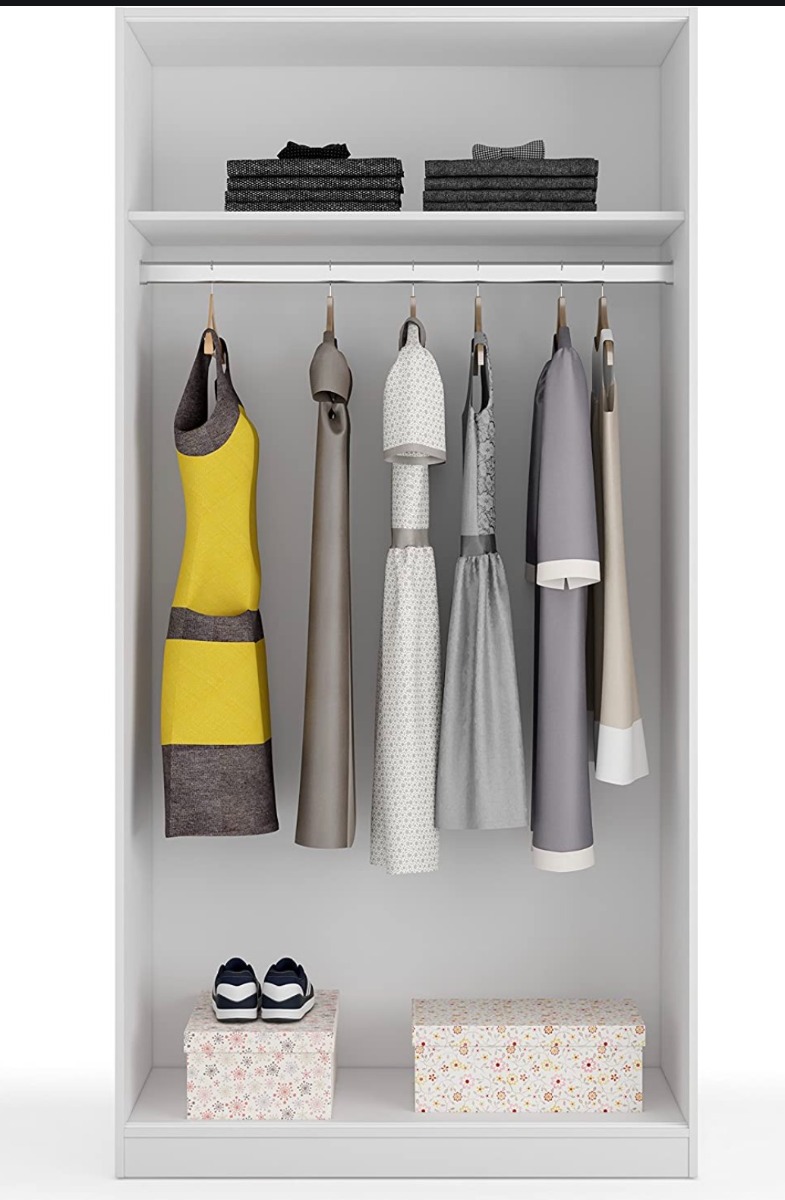 Armadio di design bianco opaco, con 2 ante scorrevoli