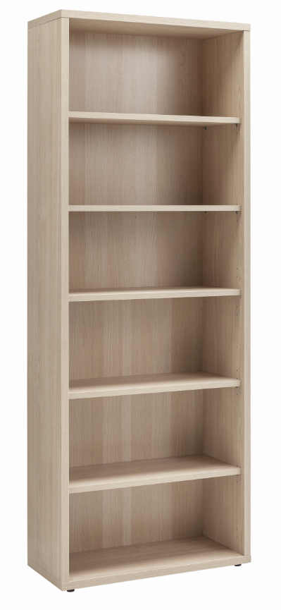 Libreria Leonardo con 5 ripiani in finitura Rovere e Nero chalet