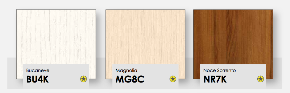 Credenza con vetrina a 3 ante in finitura Bucaneve