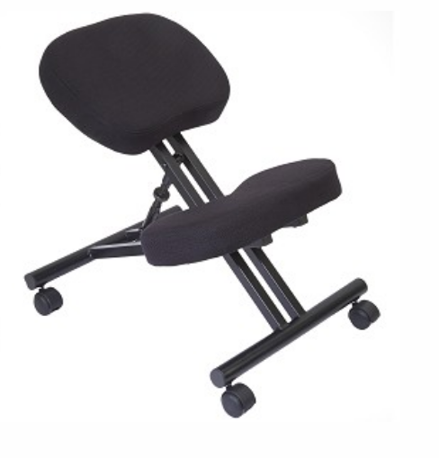 Sgabello ergonomico in acciaio nero con ruote