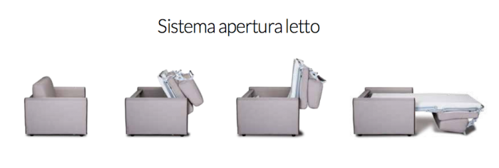 Divano letto moderno, 3 posti in tessuto Antracite