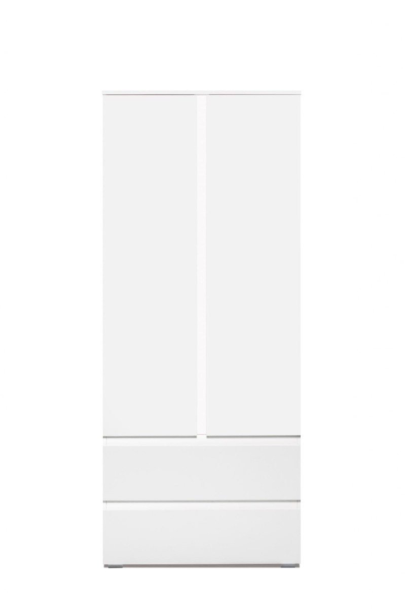 Armadio multiuso Bianco con 3 ripiani e 2 cassetti