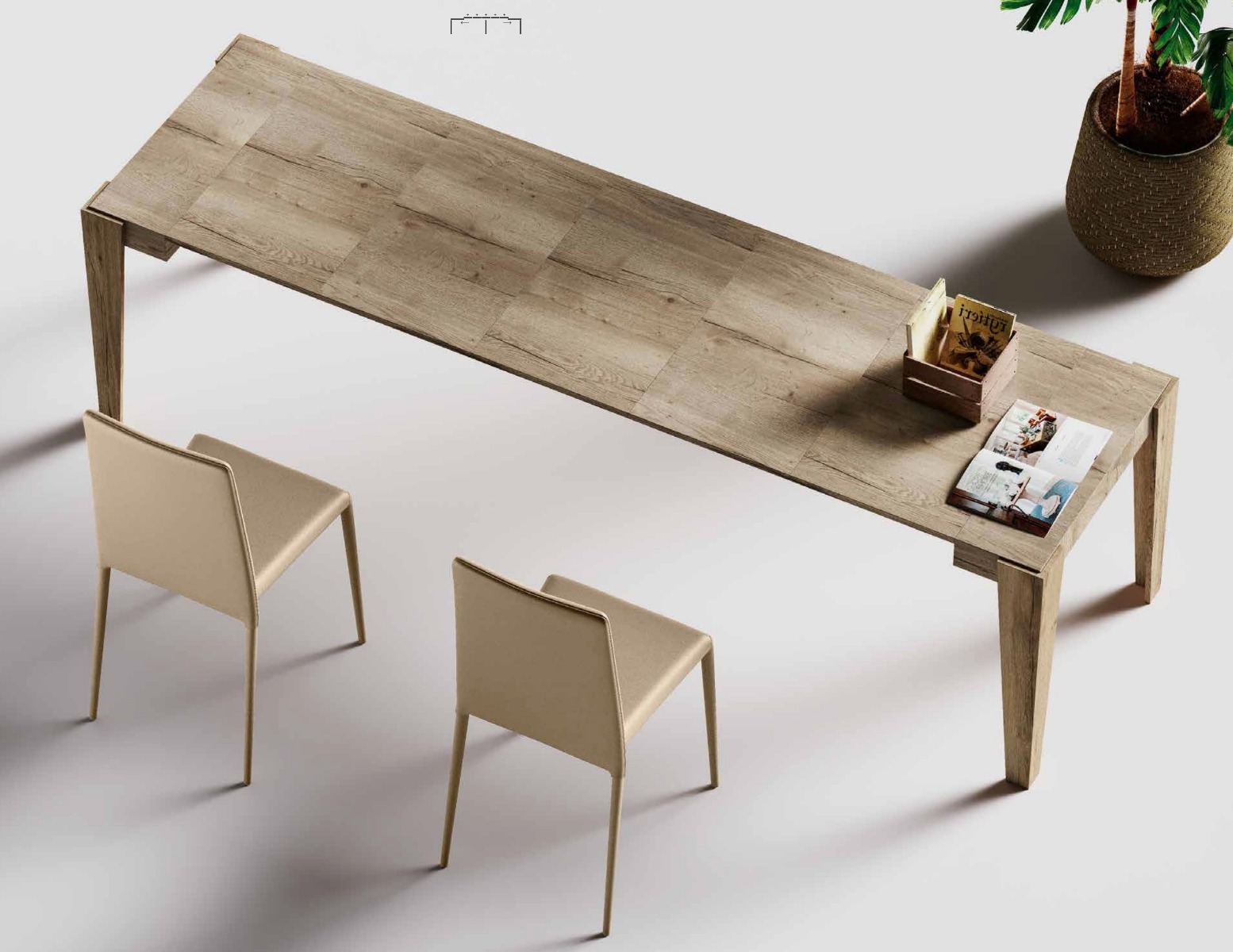 Tavolo, consolle allungabile fino a 295 cm, finitura Quercia alta qualità