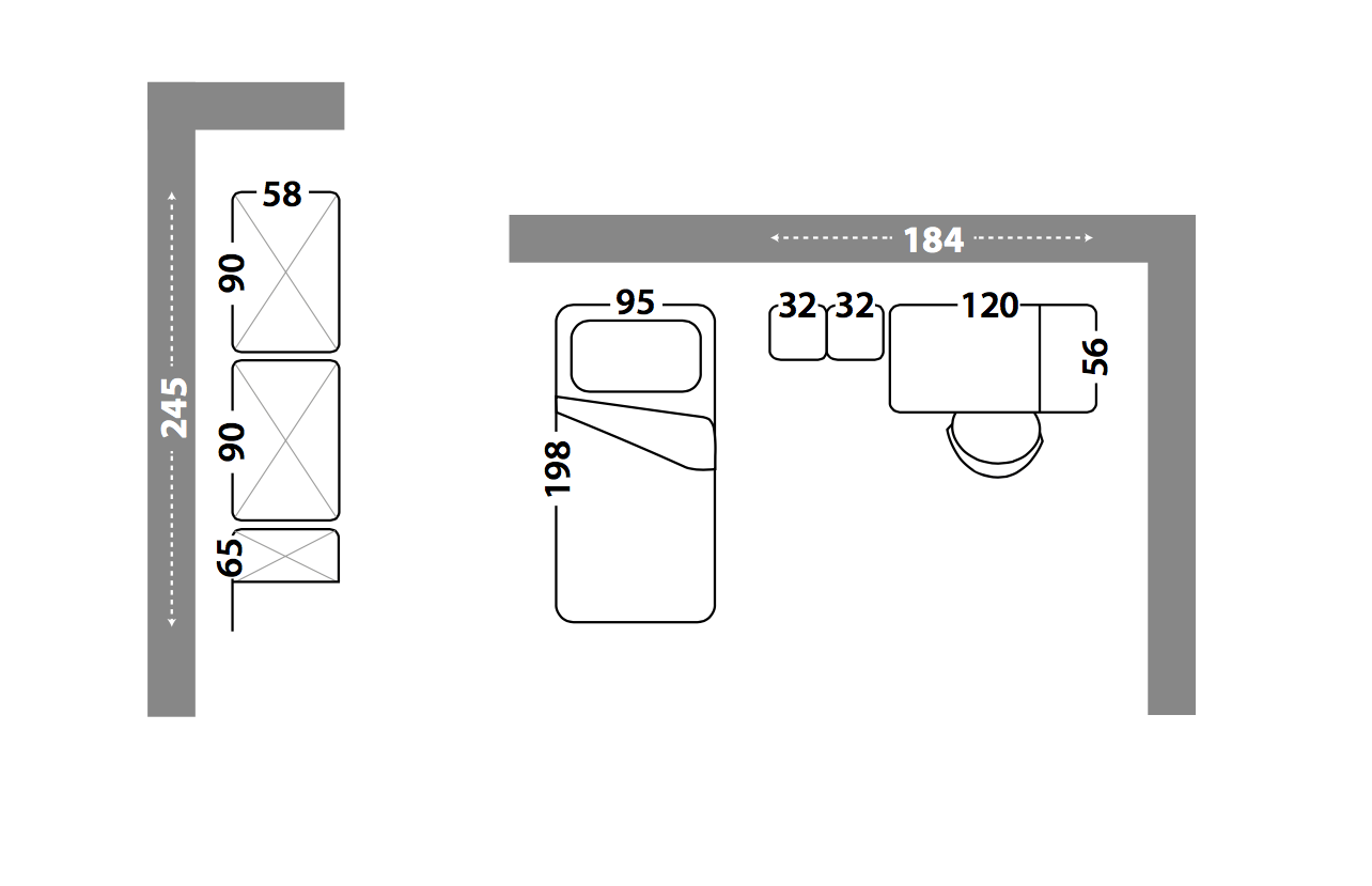 Cameretta completa bambina  in finitura Bianco frassino e Peonia Zenzero Shop