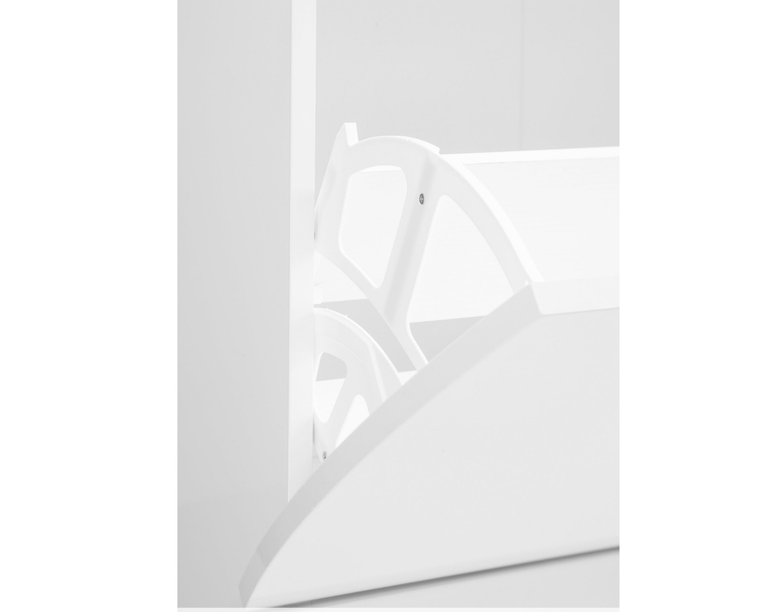 Scarpiera a 4 ante sagomate bianco laccato lucido, linea onda