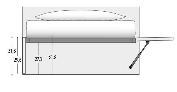 Divano letto Fillet con secondo letto ad estrazione Moretti Compact, Betulla