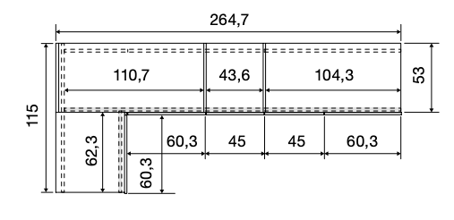 Cameretta bambini a ponte, finitura Grigio cenere, Giallo cedro e Bianco altea