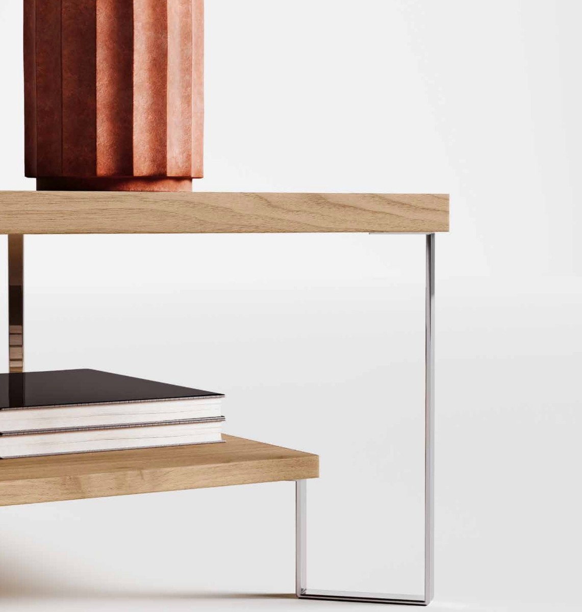 Tavolino moderno, noce biondo, 90 x 90, made in Italy 