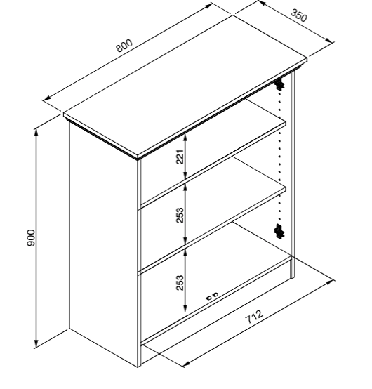 Credenza multiuso 2 ante in finitura Grigio antracite