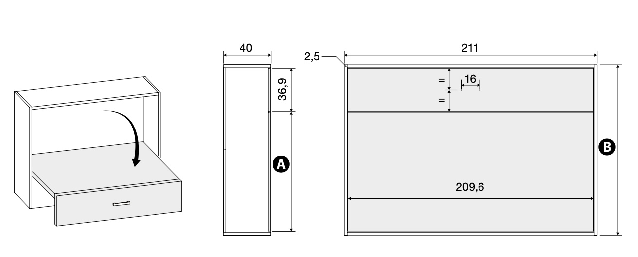 Pratico Letto singolo trasformabile finitura Grigio seta e Rosa confetto, Made in Italy 
