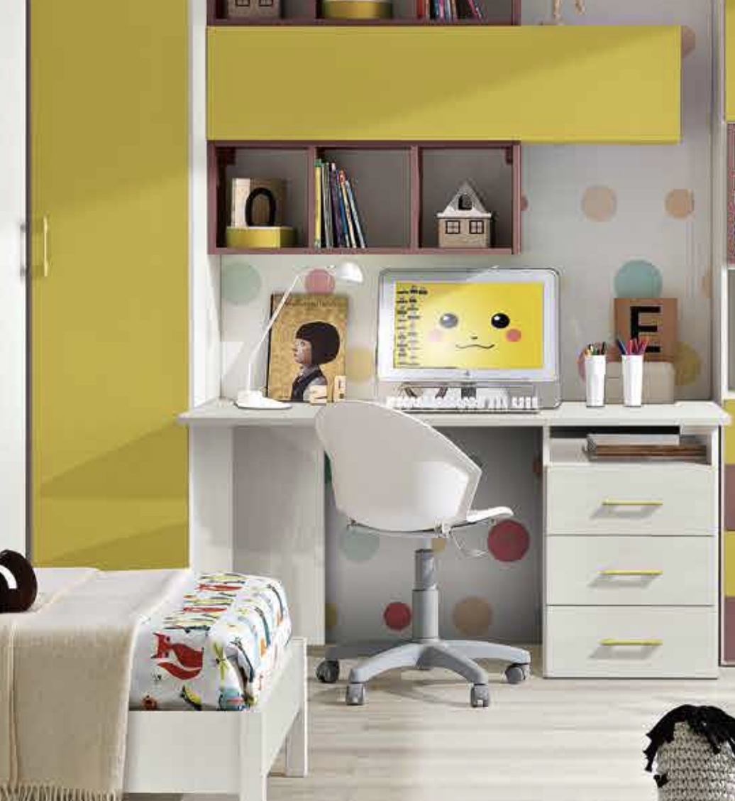 Scrivania con cassettiera L.120, colore Kiri