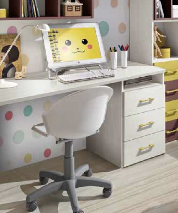 Scrivania con cassettiera L.120, colore Kiri