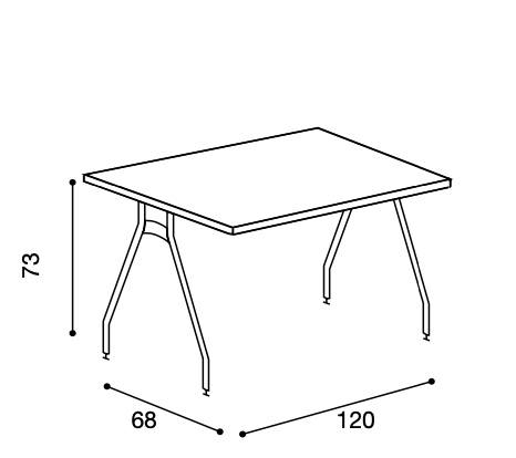 Scrivania lineare Made in Italy, colore Betulla, L.120
