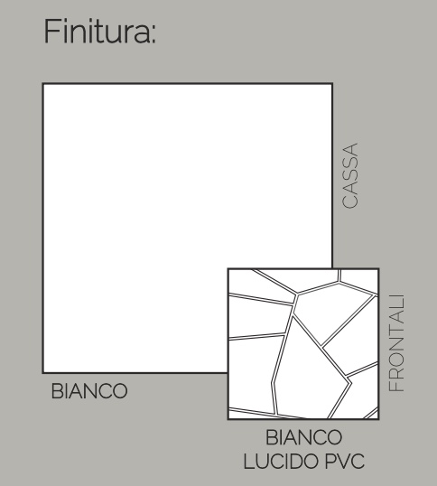 Madia alta 3 ante, 1 cassetto, con dettagli geometrici