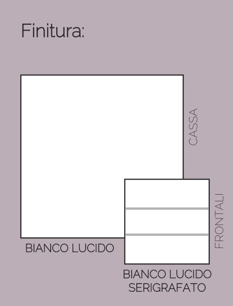 Madia alta con piedini, Bianco lucido, made in Italy