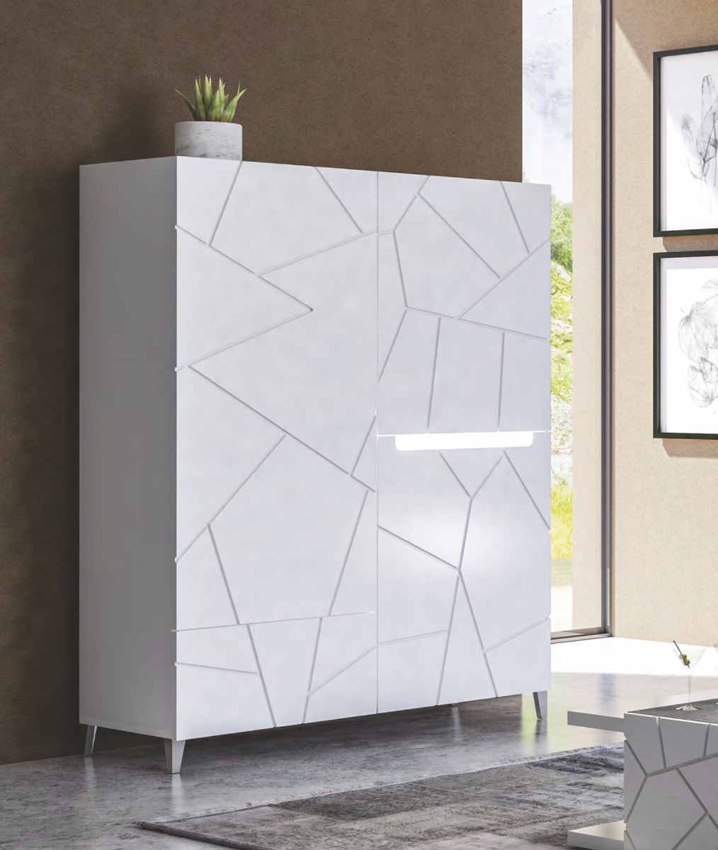 Madia alta 3 ante, 1 cassetto, con dettagli geometrici