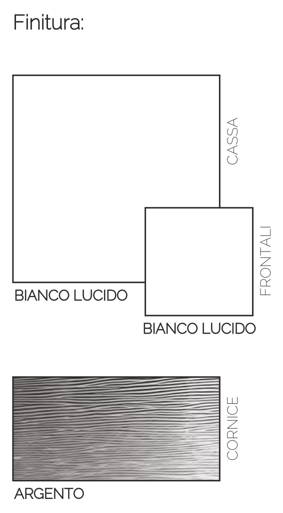 Tavolo fisso L.160, moderno bianco lucido, Made in Italy