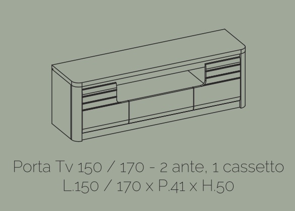Porta TV bianco laccato e rovere wellington, Made in Italy