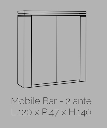 Madia alta, 2 ante bianco lucido, Made in Italy
