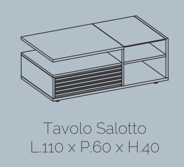 Tavolino 1 cassetto,  bianco laccato e rovere adamello, made in Italy
