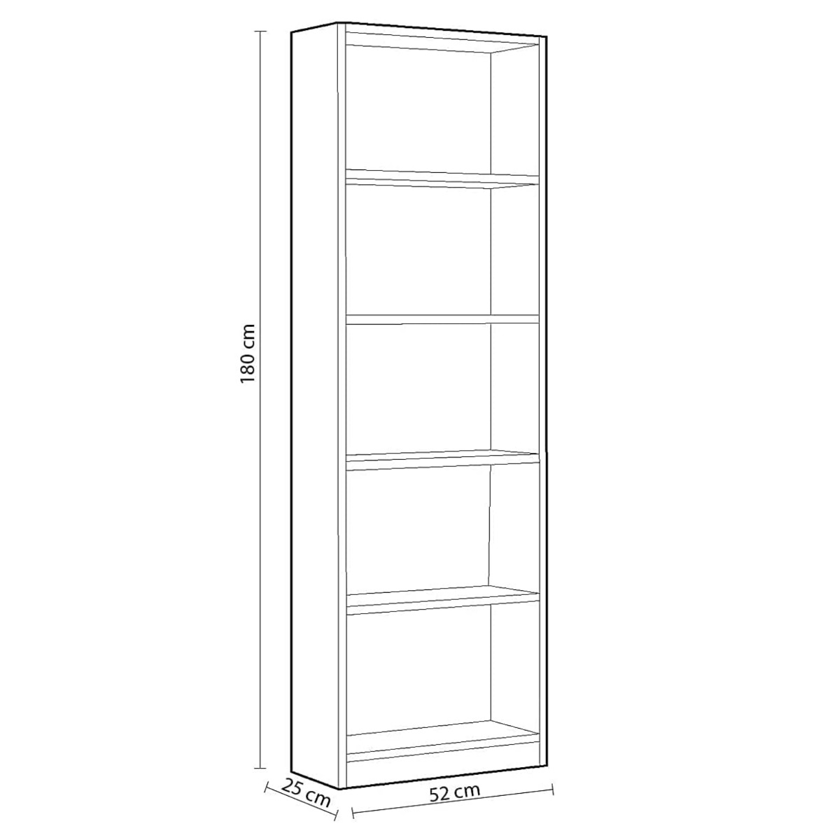 Libreria alta moderna, 4 ripiani, finitura rosa