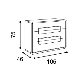 Comò moderno, finitura grigio resina chiaro e grigio resina scuro, made in Italy