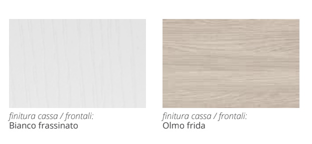 Letto singolo di design, con finitura in bianco frassinato