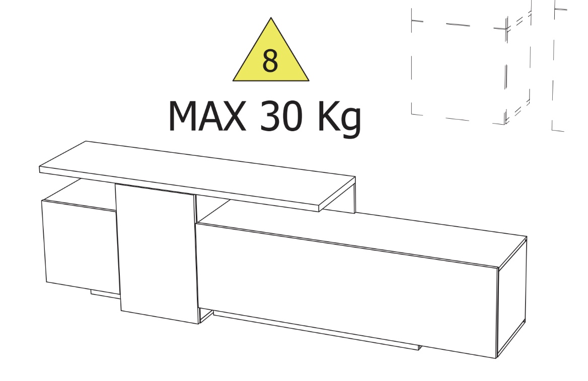 Porta TV moderno, sabbia e rovere scuro 