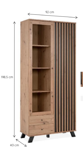Offerta Vetrina stile nordico, finitura Rovere Oak e Antracite 