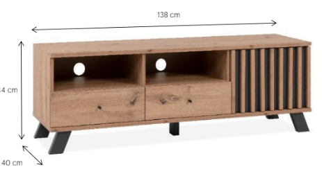 Porta TV nordico, finitura Rovere Oak e Antracite in offerta