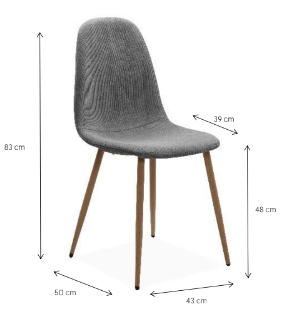 Sedia stile nordik finitura Beige