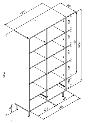 Elegante Vetrina a 2 ante finitura Blu scuro in offerta 