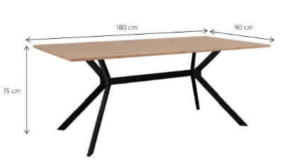 Nuovo Tavolo da pranzo, colore Rovere oak e Nero