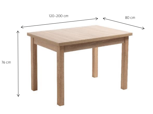 Moderno Tavolo da pranzo allungabile 120 cm, finitura Quercia
