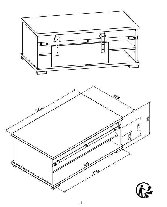 Sala composta da Porta TV e tavolino moderno