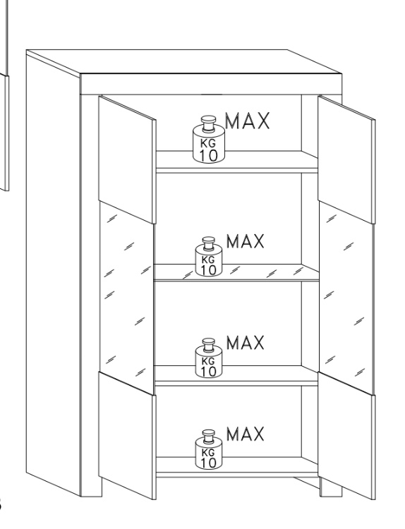 Vetrina 2 ante laccata bianco opaco con maniglia a gola