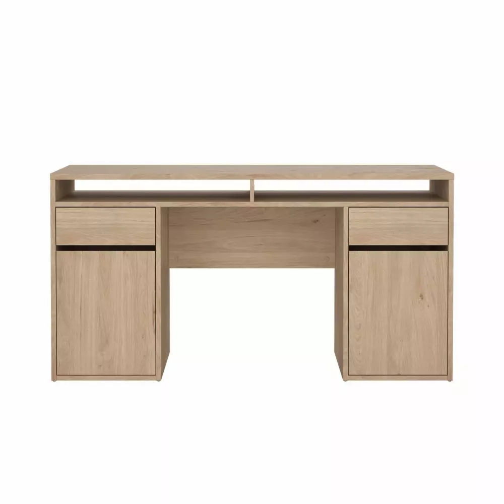 scrivania con alzata  color rovere