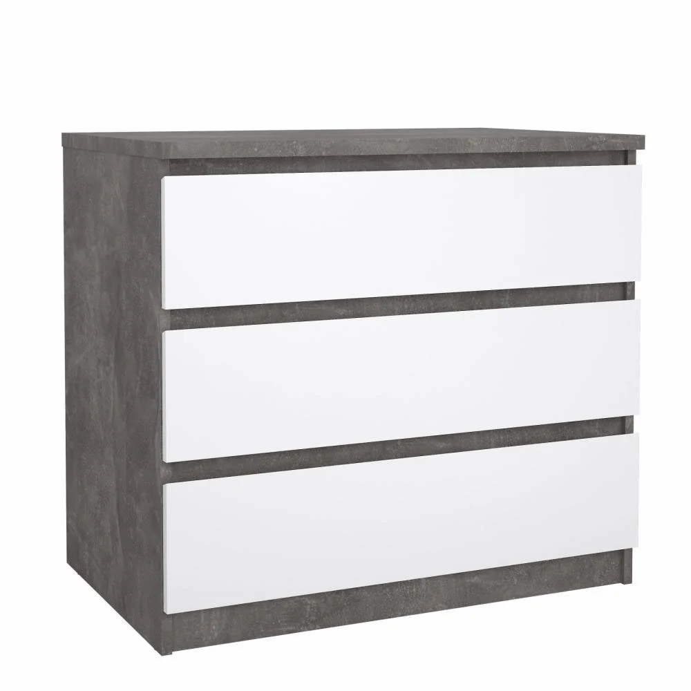 cassettiera bianca e calcestruzzo