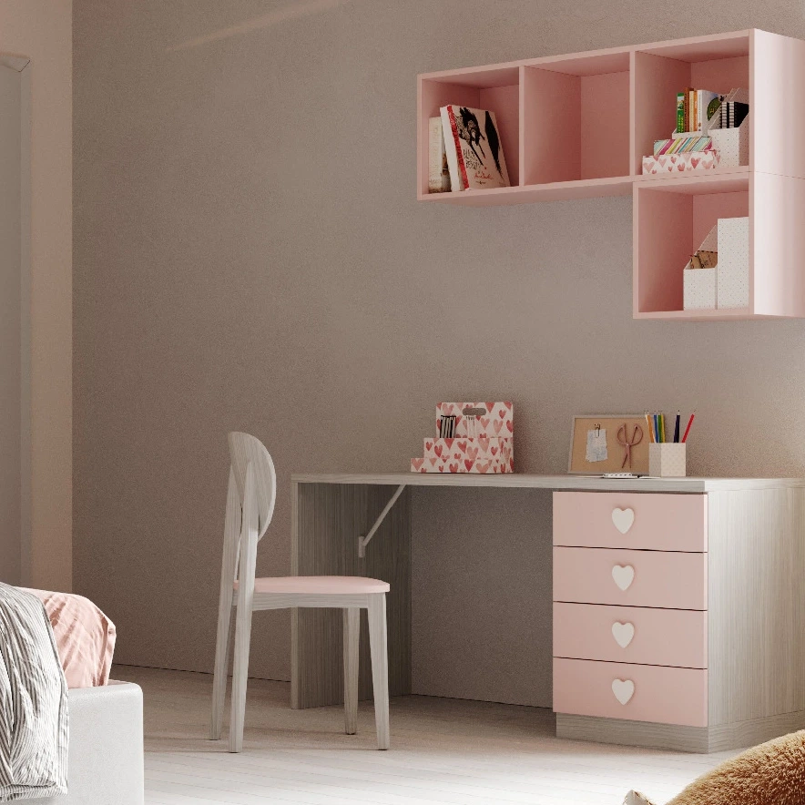 Scrivania Cenere Wood con cassetti Rosa, L.150 H.74 Zenzero Shop