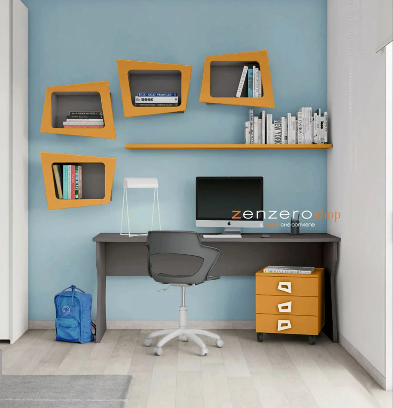 scrivania scontata grigia