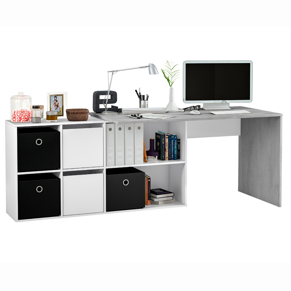 scrivania grigia economica