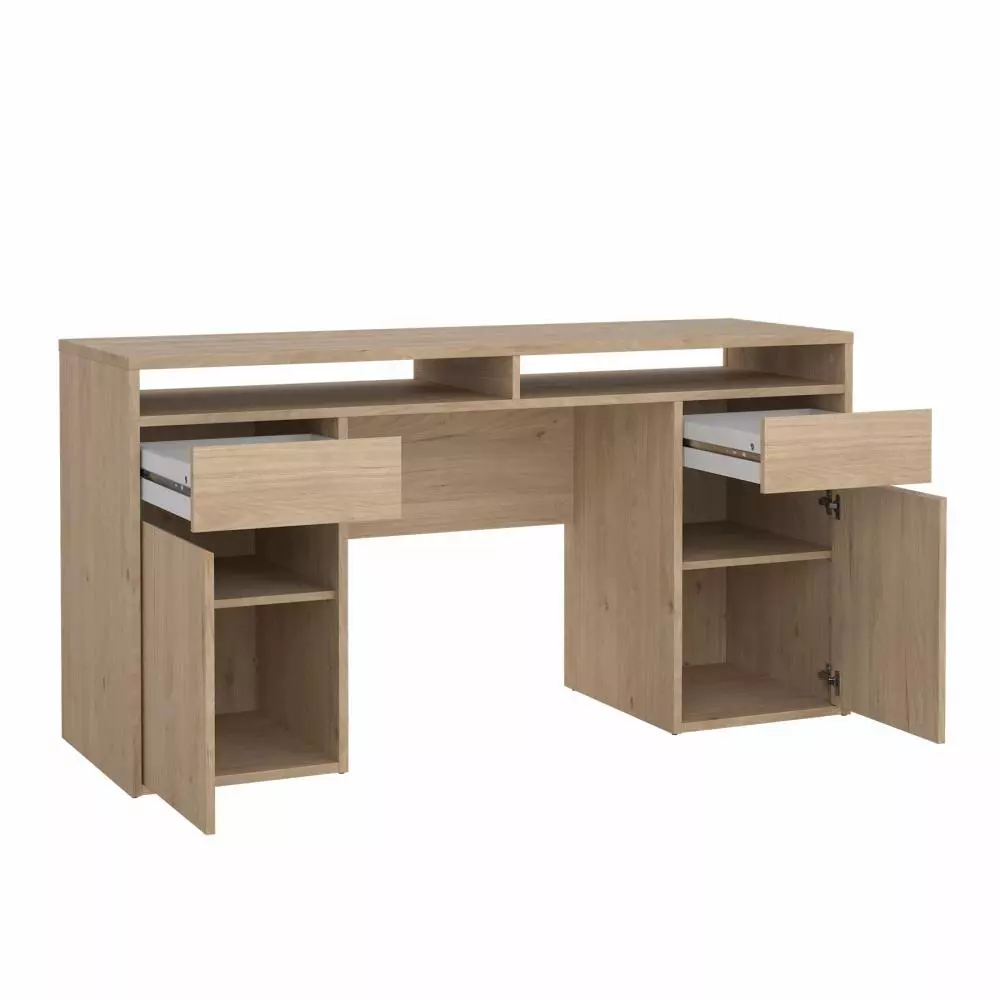 scrivania con alzata  color rovere