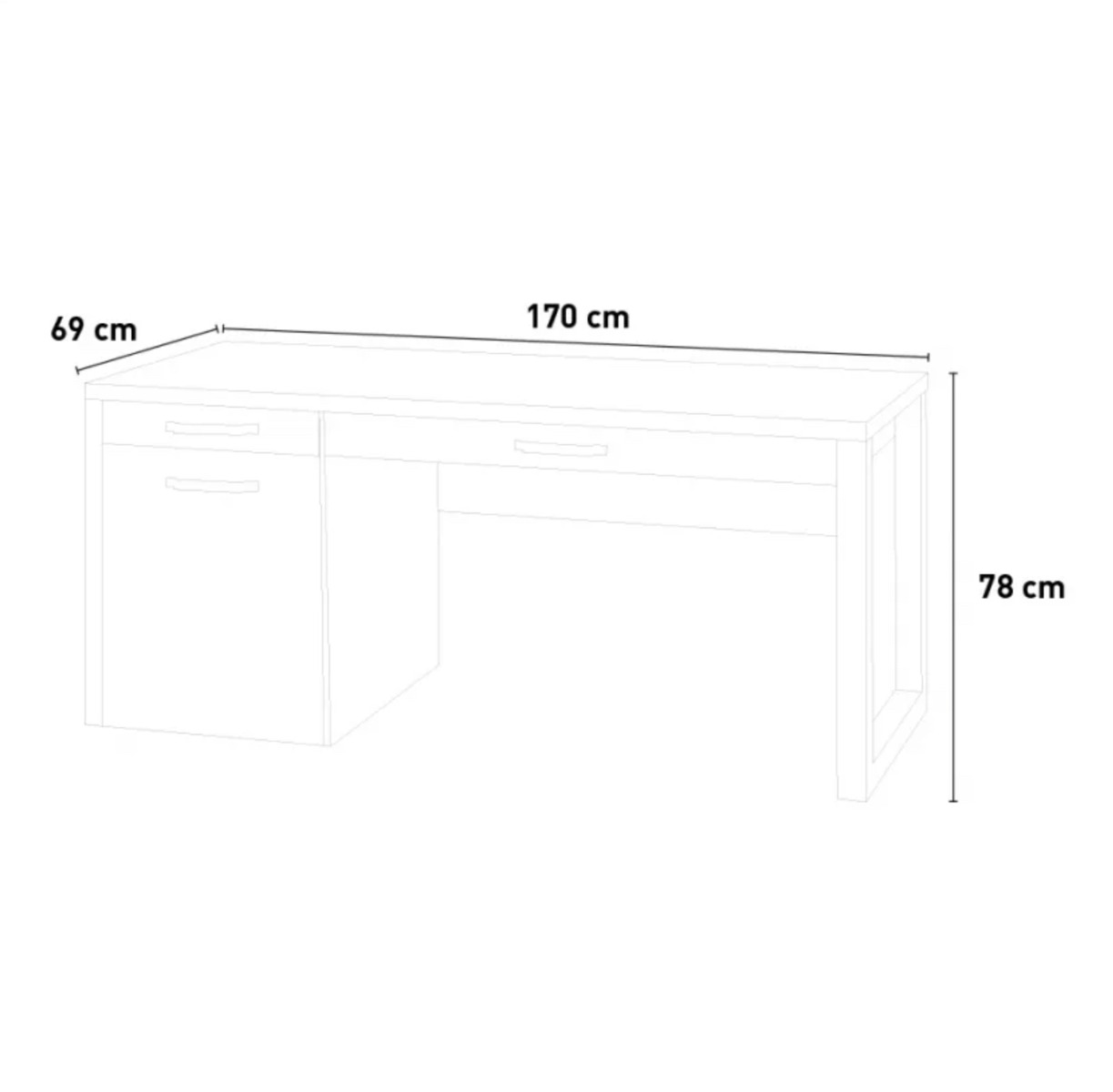 Scrivania Industry in finitura Rovere e Grigio smoke