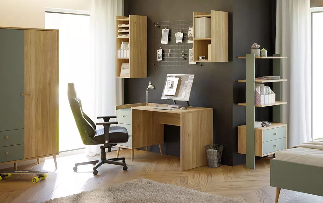 libreria con cassetti