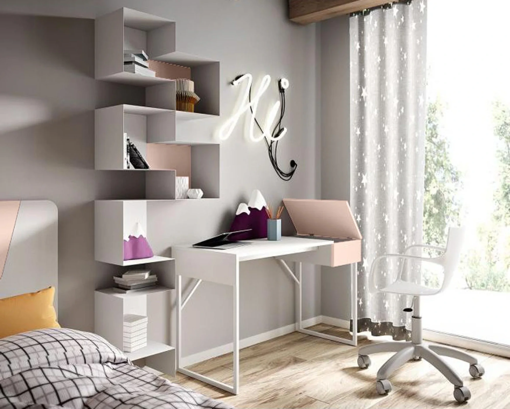 scrivania moderna rosa antico