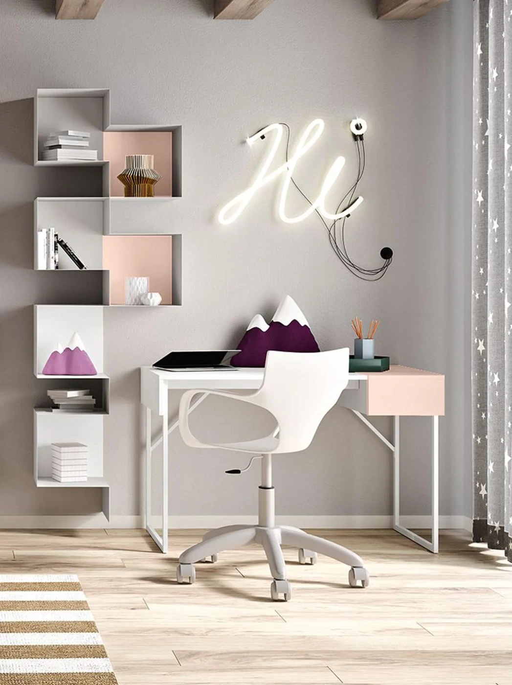 scrivania moderna rosa antico