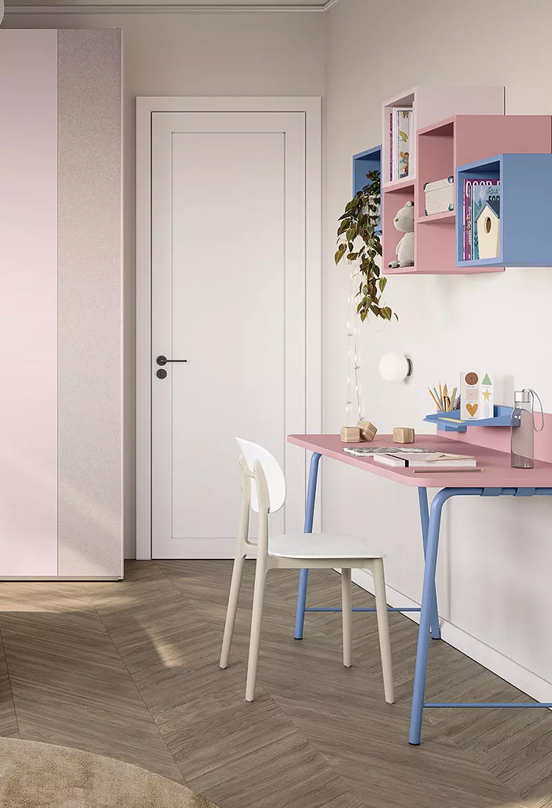 scrivania rosa bubble