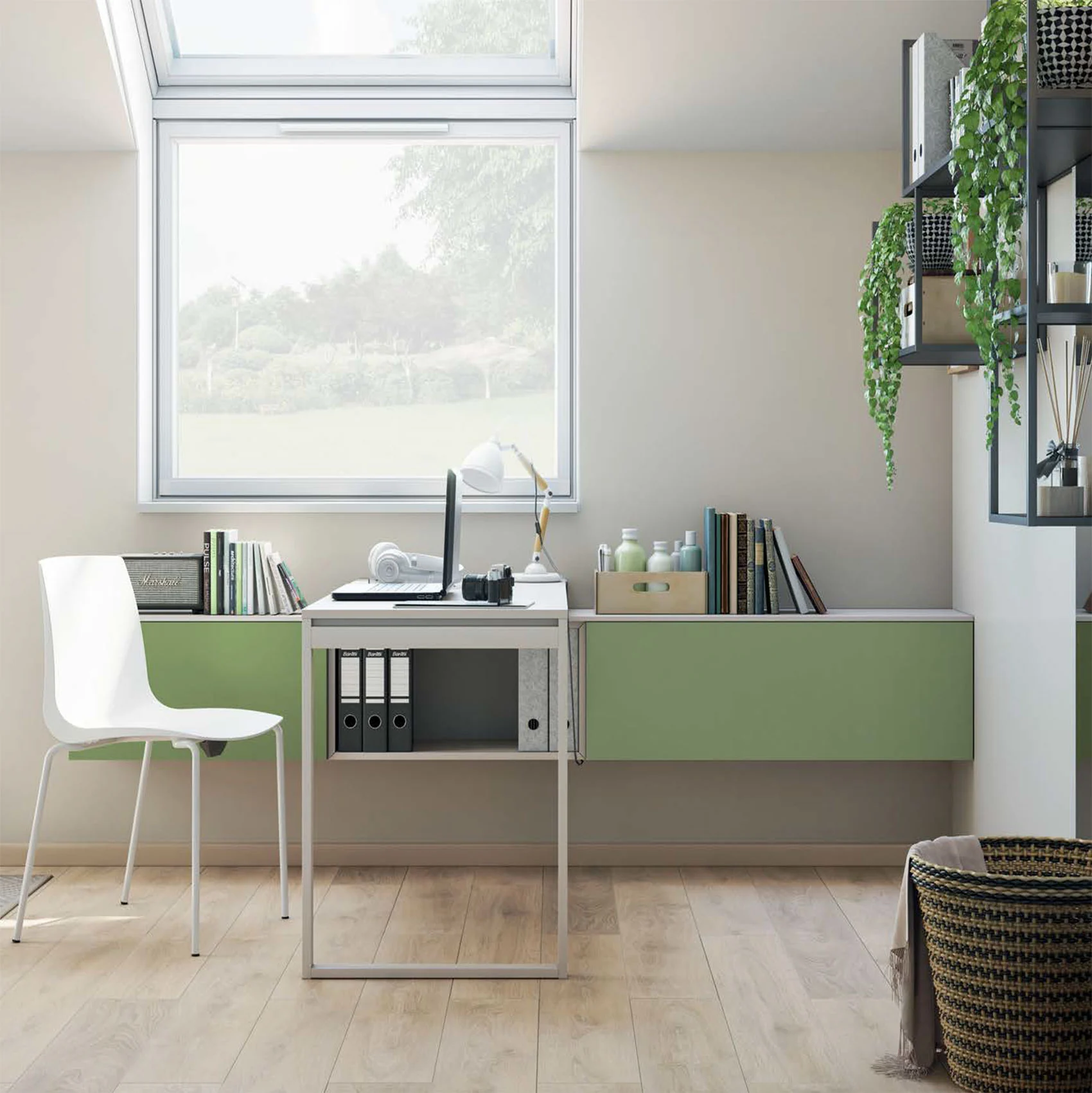 scrivania quarzo e verde