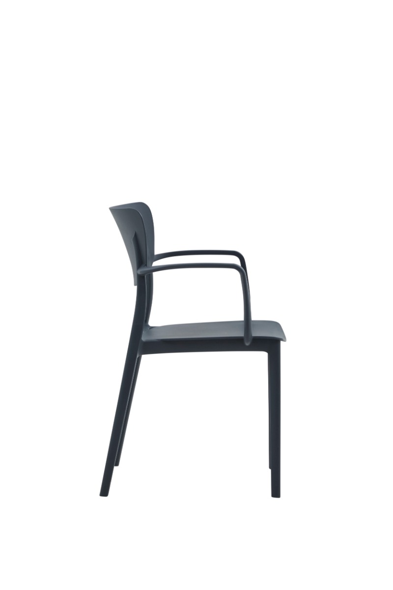 Sedia da esterno in polipropilene, colore antracite